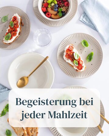 Набір чашок з кераміки Steingut Hygge (48 шт.) - чашки для кави та чаю, бежевий колір
