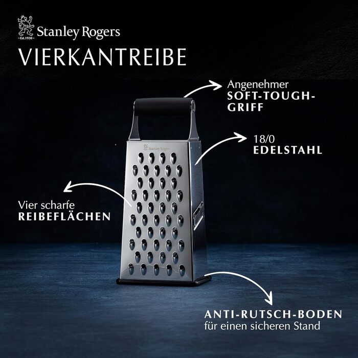 Шкребок Stanley Rogers з квадратним лезом та антиковзким дном – високоякісна нержавіюча сталь, м'який на дотик грифель, придатний для миття в посудомийній машині