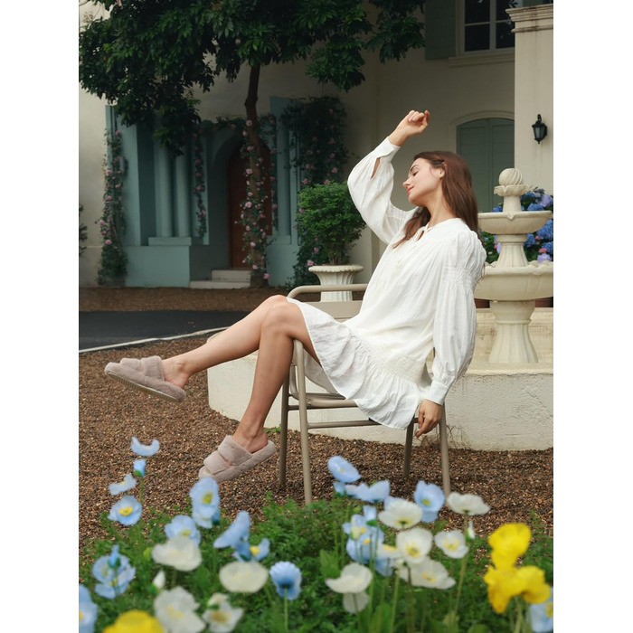 Жіночі домашні тапочки Chantomoo з піною Memory Foam - м'які, зручні, з штучного хутра, відкриті, з двома ремінцями, трендовий подарунок, 40/41 EU, світло-коричневі