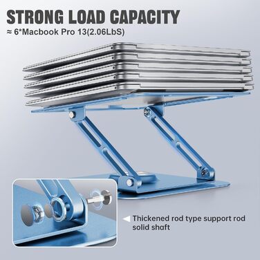 Підставка для ноутбука на стіл, регульована, 360° обертання, ергономічна, складна, портативна