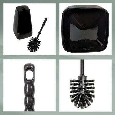 Набір для чищення унітазу Levin (Чорний), 38 см, з контейнером