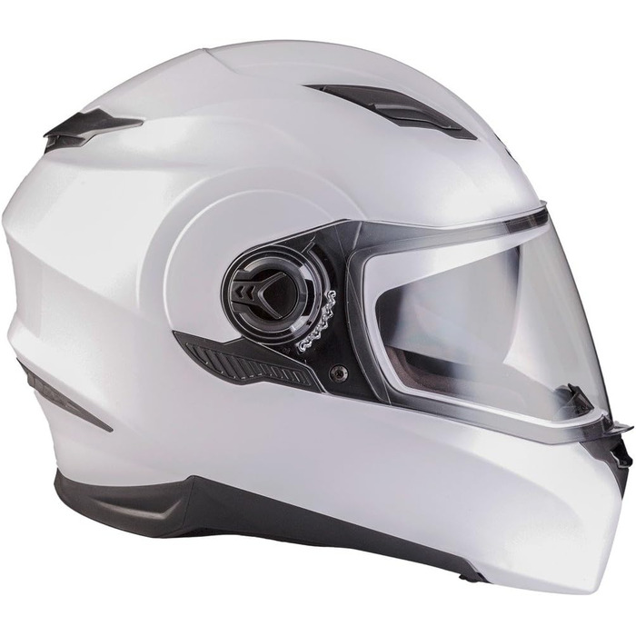 Мотошолом інтеграл ARMOR HELMETS AF-77, білий глянцевий, повнолицевий, ECE 22.05, сонцезахисний візор, швидкознімний замок, з чохлом, розмір XS (53-54 см) для мотоцикла, скутера, круїзера, спортбайка