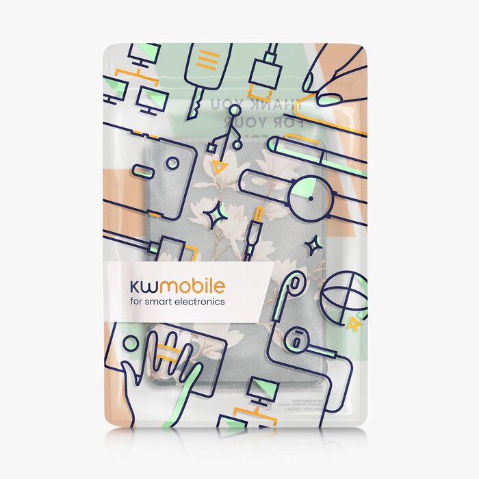 Чохол-книжка kwmobile для Amazon Kindle Paperwhite (2024)/Colorsoft: Захисний чохол з квітковим дизайном, магнітний замок, блакитно-червоно-білий колір, Magnolien Taupe Weiß, Blaugrau