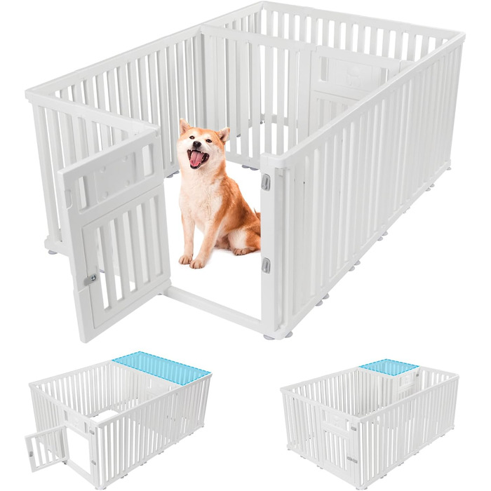 Клітка-вигул для цуценят та собак CEIEVER, 186x126x75 см, біла