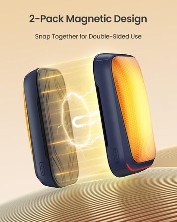 Електричний грілка для рук Gaiatop 2 шт. з магнітом, USB, багаторазовий, 3 швидкості нагріву, компактний, подарунок для чоловіків та жінок (блакитний)