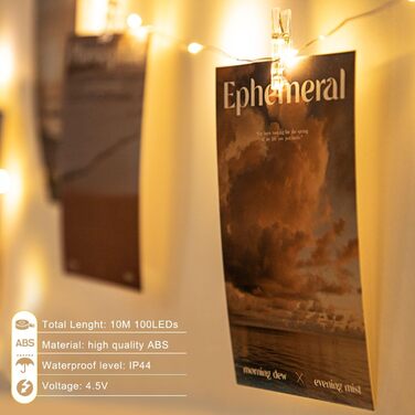 Гірлянда світлодіодна зовнішня/внутрішня 23м, 200 LED, 8 режимів, функція пам'яті, тепле світло, з USB, для декору