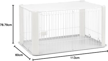Забіг для цуценят Iris Ohyama з дверцятами та знімним дахом, 60 см, білий. Забіг для котів, переноска для собак, для вулиці та дому. Підходить для цуценят, середнього розміру. Модель CLS-1130