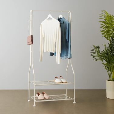 Amazon Basics Wardrobe with Two Shelves, White, 75 x 36.5 x 150 cm (L x W x H)