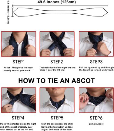 HISDERN Шовковий краватко-шарф чоловічий Paisley, краватка-аскот, нагрудна хустка та кишеньковий хустинка, набір для весілля/бізнесу (Помаранчевий)