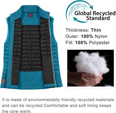 Жіноча тепла куртка Little Donkey Andy Leichte Puffer Wete для активного відпочинку: походи, біг, повсякденне носіння (XS, яскраво-блакитний)