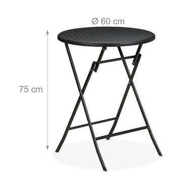 Relaxdays Round Garden Table with Rattan Look