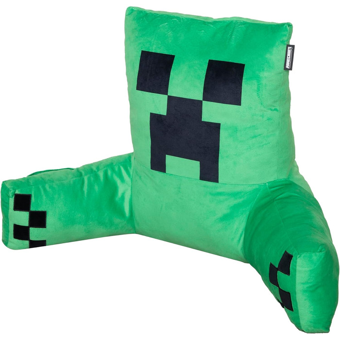 Подушка для читання Minecraft Creeper, оксамитова, з наповнювачем, із підлокітниками, зелена, Phoenix Group AG