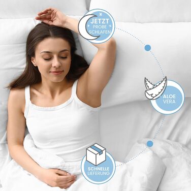 ELONEO Viscoelastic Mattress Topper, Memory Foam Mattress Pad, Viscoelastic Pad, 2-Firmness Level Reversible Function, including Aloe Vera Cover (100 x 200 cm, Viscoelastic Foam - 7 cm)