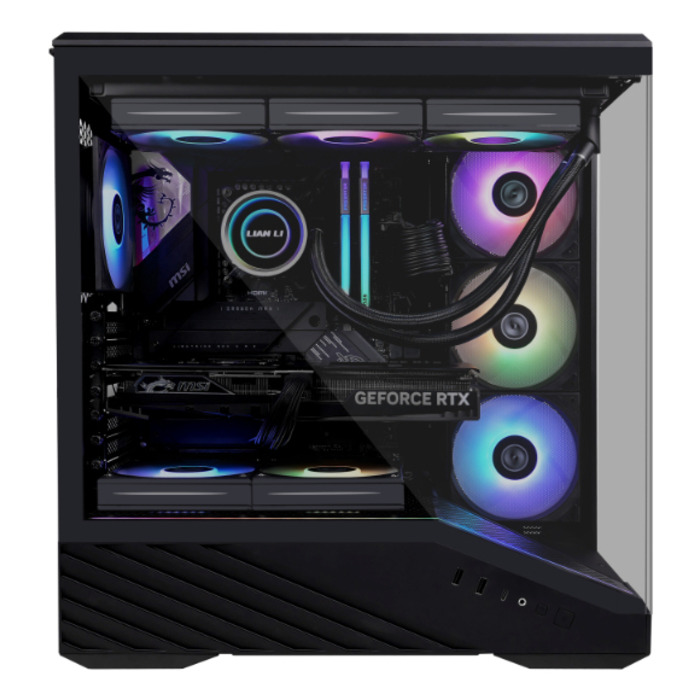 Корпус для комп'ютера Lian Li Vector V100 RGB, 4 ARGB вентилятори 120мм, Чорний