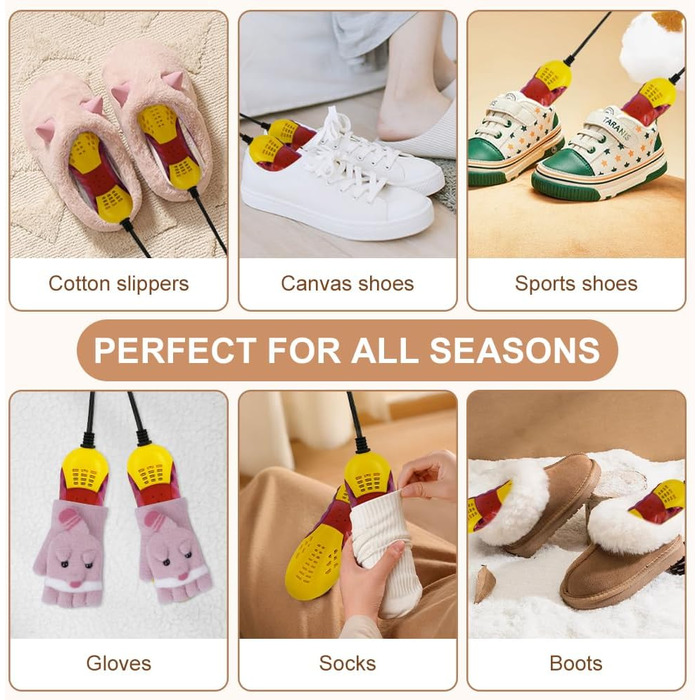 Електричний сушильник для взуття Flintronic: сушильник для черевиків, рукавичок, шкарпеток. Білий (жовтий)