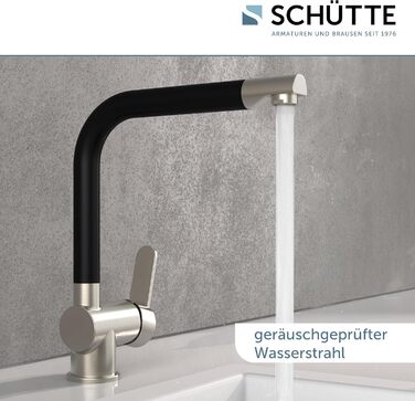 Змішувач кухонний SCHÜTTE RIO 360° з високим виливом, чорний матовий (нержавіюча сталь), для однієї/двох мийок