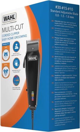 Машинка для стрижки собак WAHL Multi-Cut, з кабелем, тиха, чорна, з високоякісним сталевим лезом