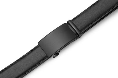 Чоловічий шкіряний ремінь на пряжці, ширина 35 мм, чорний, 125 см, підходить для об'єму талії 92-107 см. Ідеально для костюма, бізнесу та джинсів.