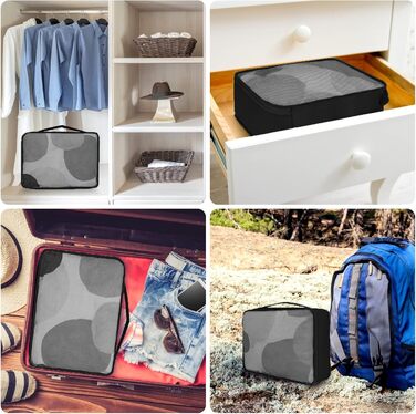 Органайзер для валізи 12 шт., комплект водонепроникних кубиків для подорожей, сімейних поїздок, зберігання вдома (Чорний, 12 шт.)