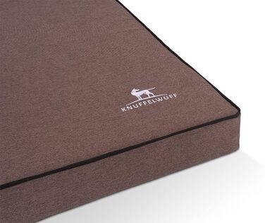 Ортопедичний лежак для собак Knuffelwuff Nantucket з велюру, ручної роботи, XL, 100 x 70 см, знімний чохол, можна прати, для великих, середніх та маленьких собак (колір: коричневий, розмір: 100 x 70 x 10 см)