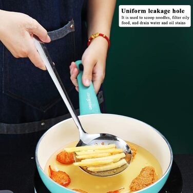 Набір кухонного інвентарю з нержавіючої сталі 4 шт: лопатка для м'яса, шумовка, половник, інструмент для воку - для нового дому та квартири