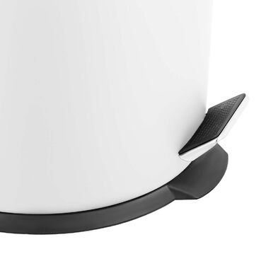 Відро для сміття Ribelli 30L з нержавіючої сталі з педаллю, внутрішнім відром, м'яким закриттям, сортування сміття, кругле (біле)