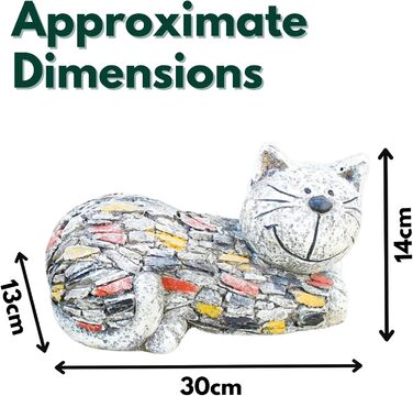 Garden Mile Unique Outdoor Garden Figure Made of Artificial Resin, Cat Statue with Traditional Stone Effect, Weatherproof and Eye-Catching, Garden Sculptures and Statues for Pond, Terrace and…