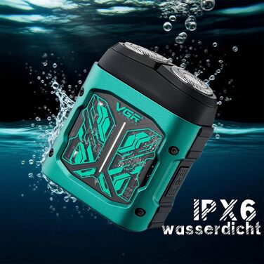 Електричний чоловічий бритва VGR 344 Mini - компактний, водонепроникний, з USB зарядкою, зелений