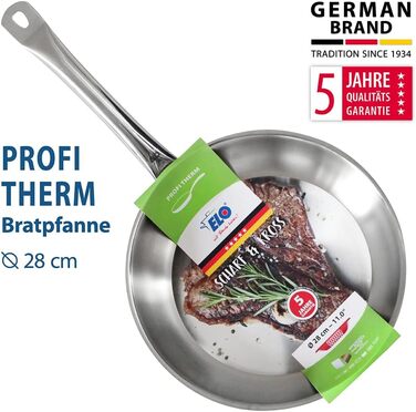 Пан для смаження ELO Profi Therm з нержавіючої сталі Gastro (28 см) – індукційна сковорода з капсульним дном та ергономічною ручкою