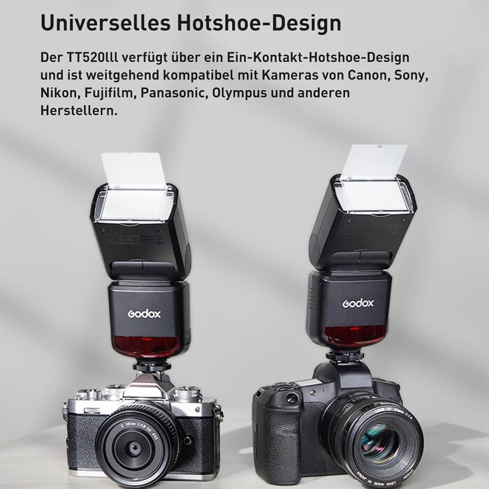 Спалах для камери Godox TT520III з радіопередавачем RT-16, GN33, підтримка S1/S2, сумісний з камерами