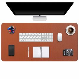 Підкладка на стіл велика 90x43 см Braun з PU шкіри, килимок для миші, клавіатури та ноутбука, водонепроникний, антиковзкий