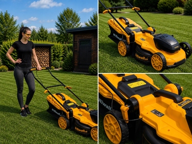 Акумуляторна газонокосарка Riwall RALM 4020i (40 см) — комплект з індукційним зарядним пристроєм