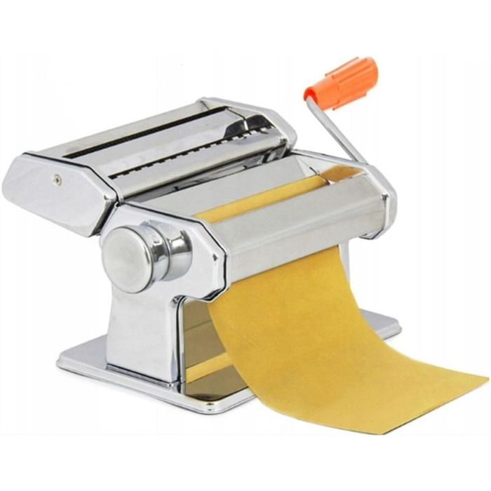 Maestro MR-1679R Pasta Machine, Manual Fresh Pasta Maker, Noodle Cutter, Stainless Steel, 8 Thickness Settings, Ravioli Attachment, Easy to Use for Home, Lasagna, Spaghetti, Noodles