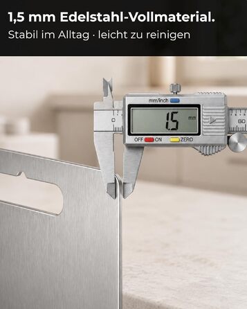 Обрізна дошка зі сталі нержавіючої 30x21 см, Made in Germany, для посудомийки, з силіконовими ніжками