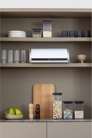 Контейнер для хліба Brabantia Rollbrotkasten, чорний мат, середній, для зберігання хліба, багелів та булочок