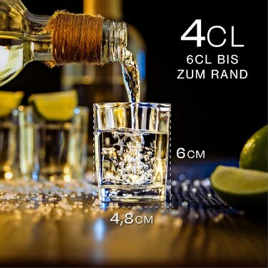 Набір шотових склянок Praknu 12 шт. 6cl, квадратні, скляні, для напоїв, міцне дно, для вечірок - безпечні для посудомийної машини