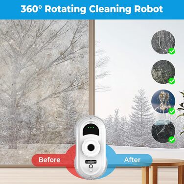 Робот для миття вікон Fensterputzroboter 5600Pa електричний з пультом, 3 режимами, навігацією та 10 серветками для гладких поверхонь