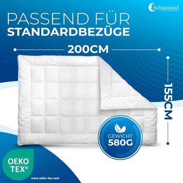 Літня ковдра Schlafmond Medicus Clean для алергіків 155x200 см – дихаюча бавовняна преміум ковдра, Німеччина