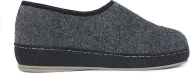 Чоловічі фетрові домашні тапочки Schawos 6064, теплі, з вовняним утеплювачем, неслизькі, на липучці, 41 EU, темно-сірі