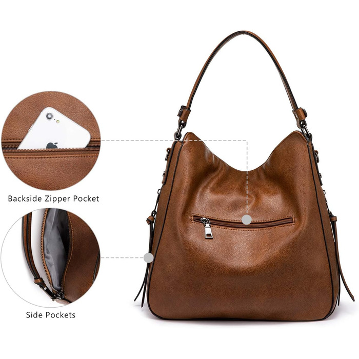 Жіноча сумка-шопер Reaer середнього розміру, чорно-пісочного кольору, зі шкіри PU, на плече та через плече, вінтажна сумка-хобо для роботи, офісу та покупок