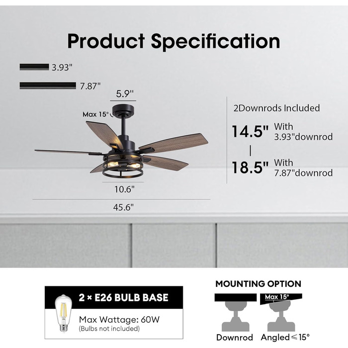 Стельовий вентилятор LuminFan 46
