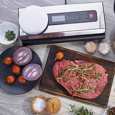 Апарат для вакуумного пакування Ruhhy з дозатором ваги та 9 рулонами – вакуумний пакувальник для харчових продуктів з режимом маринування та закриття пляшок