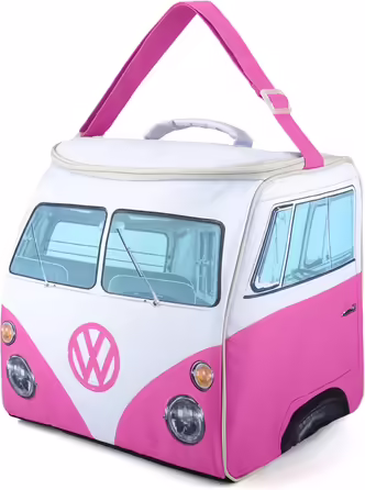 Board Masters - Volkswagen Insulated Cooler Bag/Box/Thermal Bag/Camping Cooler/Picnic Bag T1 Bulli Bus Pink VW T1 Bus