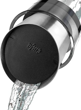 Emsa 505219 Flow Chilling Carafe | Elegant Design | Cooling performance for 4h | Cooling pad | Glass and stainless steel | Transparent | 1 Liter, 14 x 14 x 30 cm