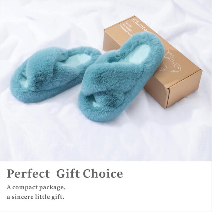 Жіночі домашні тапочки Chantomoo з піною пам'яті, м'які, з штучним хутром, зручні сліпони для дому та спальні, подарунок (42/43 EU, Зелений хрест)