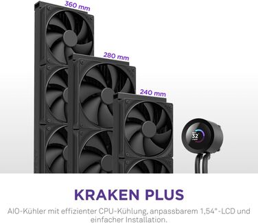 NZXT Kraken Z240 - Рідинна система охолодження CPU з LCD-дисплеєм, чорний