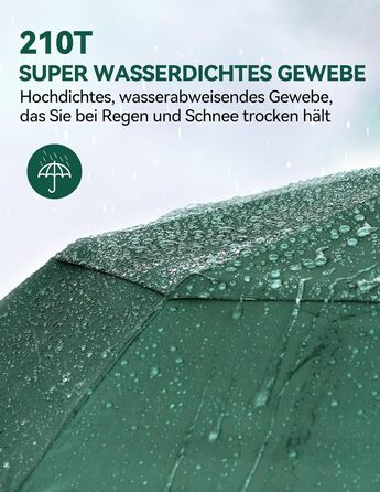 TECKNET Парасолька, автоматична складана, штормстійка, легка у відкриванні та закриванні, зелена