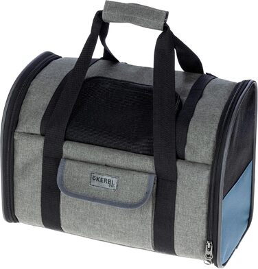 Рюкзак для собак Kerbl Pet Hunderucksack Vacation, сірий, блакитний, 43x24x30 см, Оксфорд, для маленьких собак та котів, міцний, стійкий до бруду