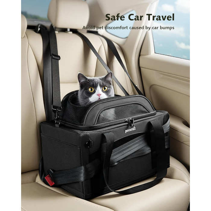 Транспортна сумка для котів Pecute: легка, складана, для подорожей, сіра