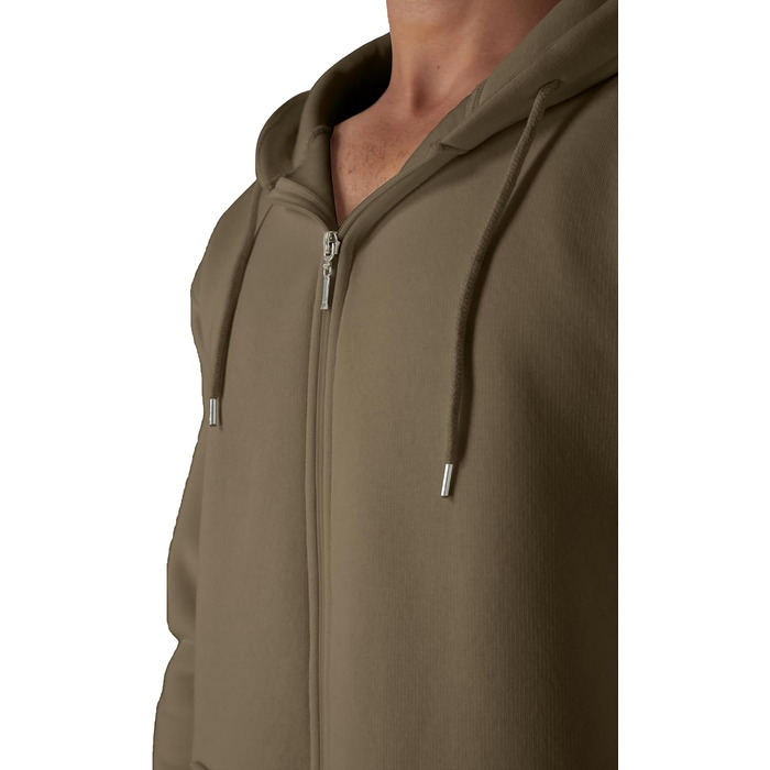 Світшот з капюшоном Smith & Soo для чоловіків – спортивна куртка, толстовка з блискавкою, бавовняна суміш (M, Stone-zip)